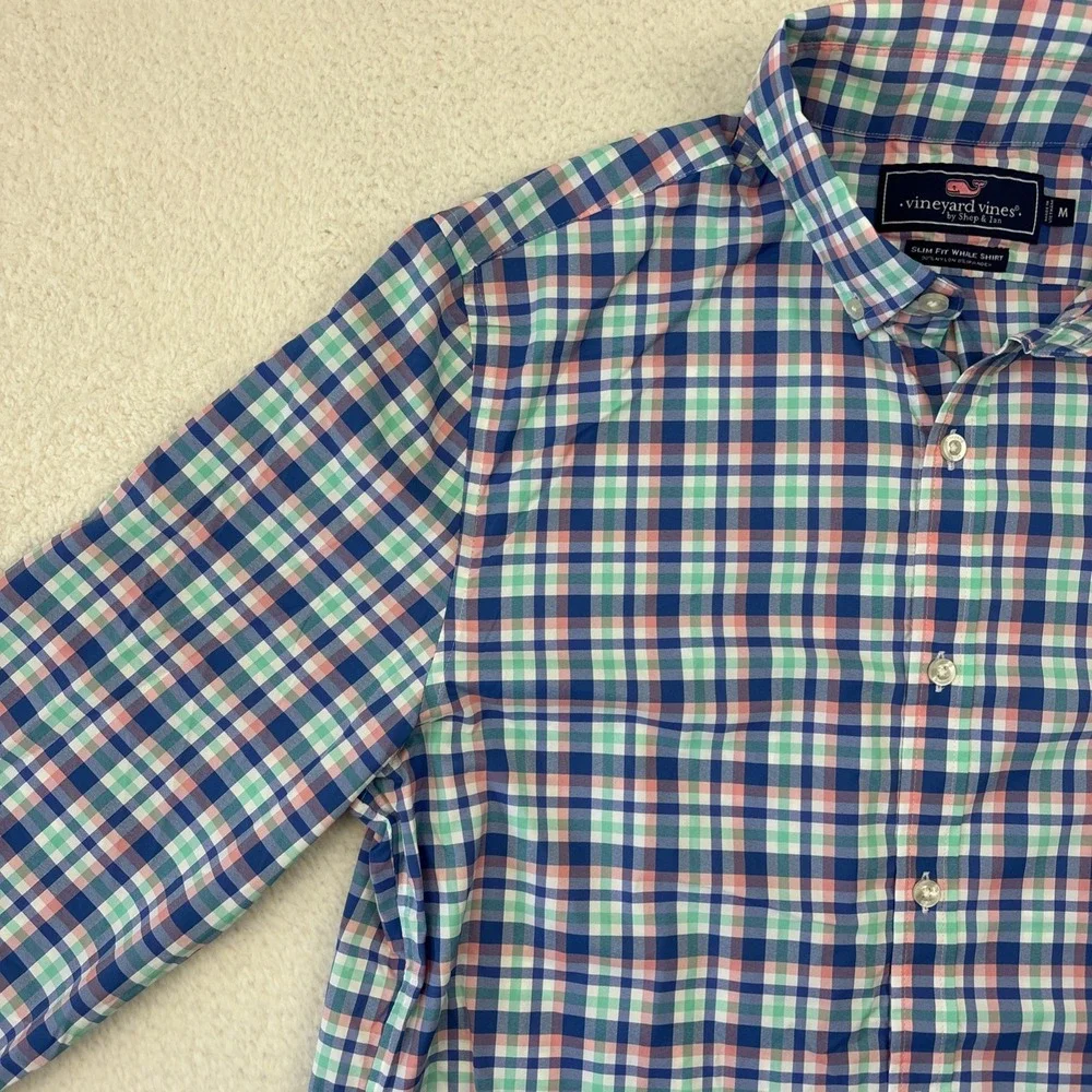 VINEYARD VINES Performance Mens Long Sleeve Shirt Medium Plaid Slim-Fit Button - Picture 13 of 13